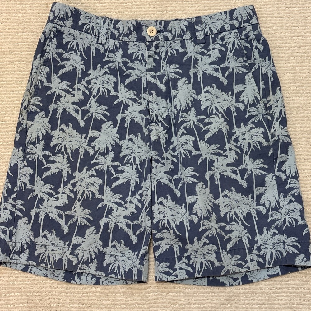 Vineyard Vines Breaker Shorts Mens Size 30 All Over Palm Tree‎ Print Chino *read